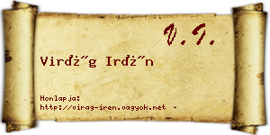 Virág Irén névjegykártya
